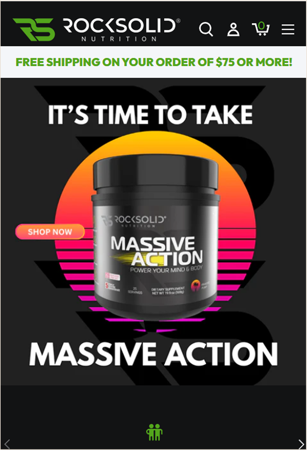 Rock Solid Nutrition Mobile Shopify Store
