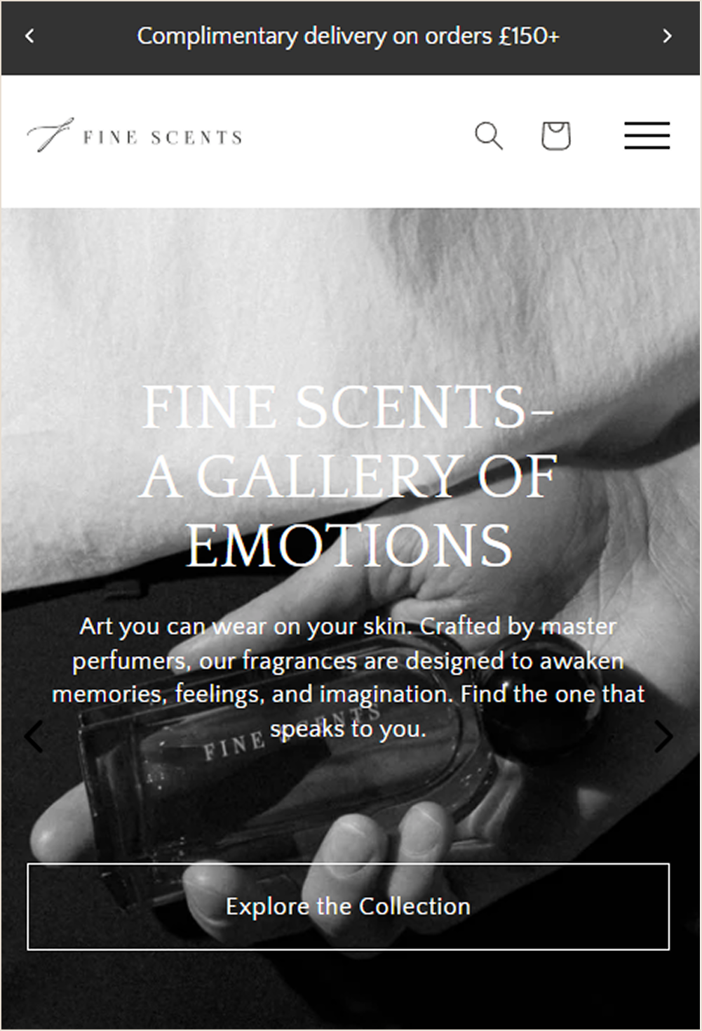 Fine Scents Mobile Shopify Store
